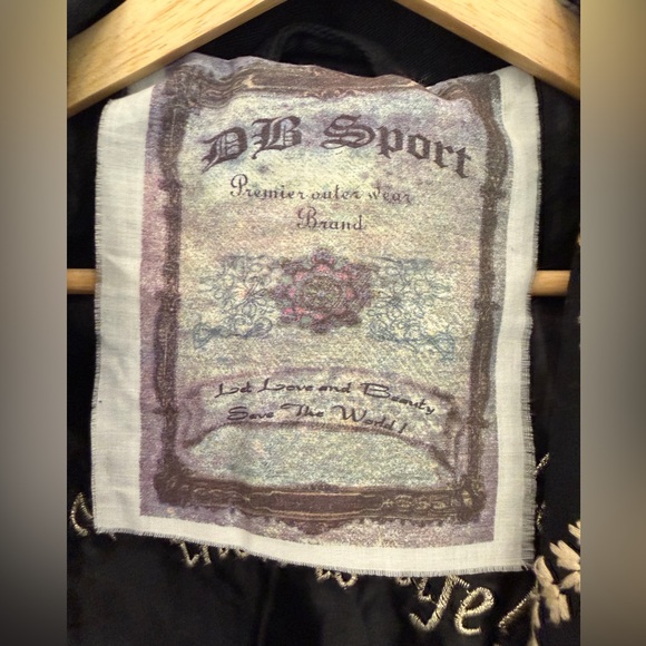 Rare Vintage DB Sport Jacket Women's Small Embroidered Black Blazer Floral - Picture 5 of 13